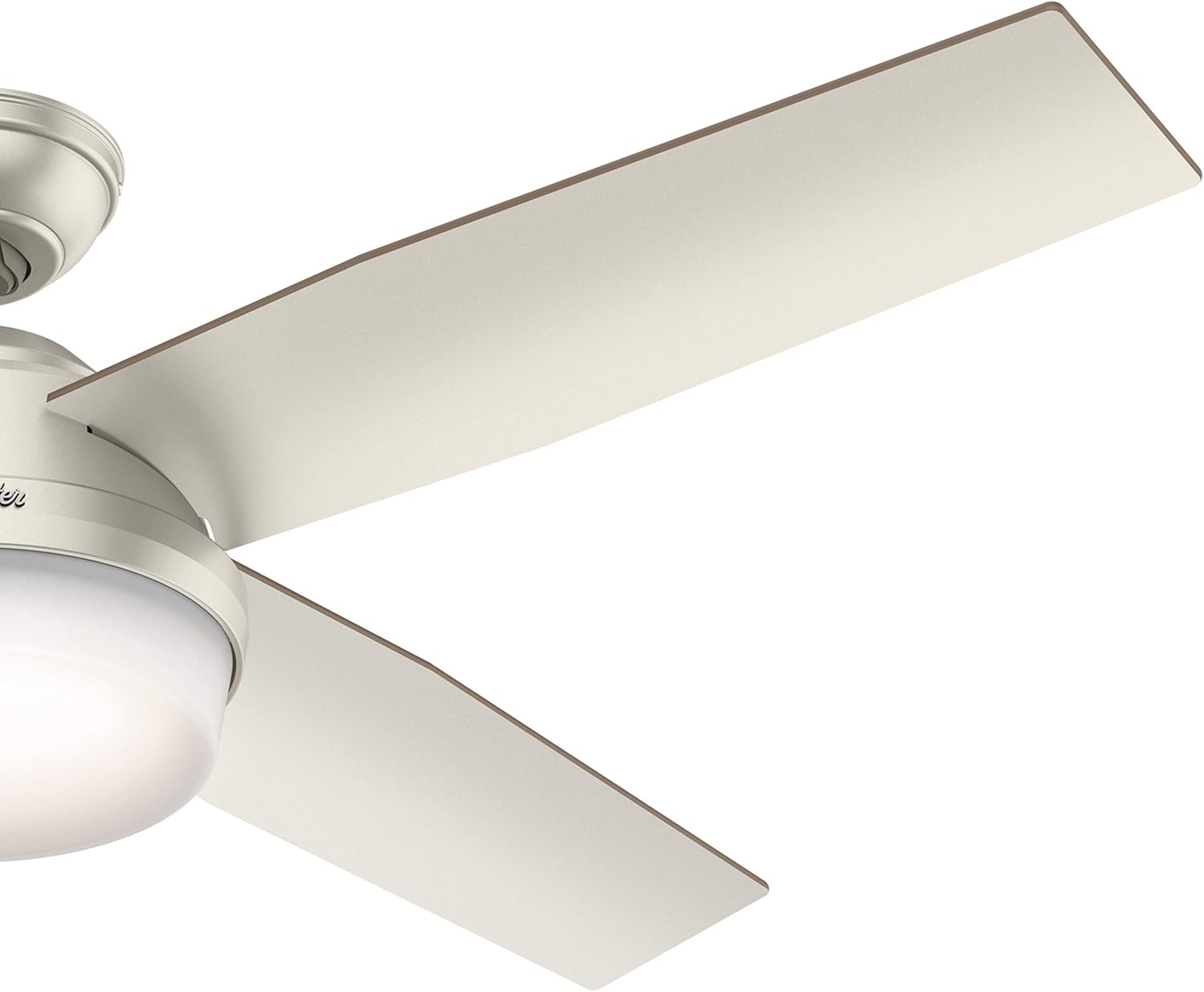 Hunter Fan 52 inch Contemporary Matte Nickel Indoor/Outdoor Ceiling Fan with LED Light Kit and Remote Control (Renewed)