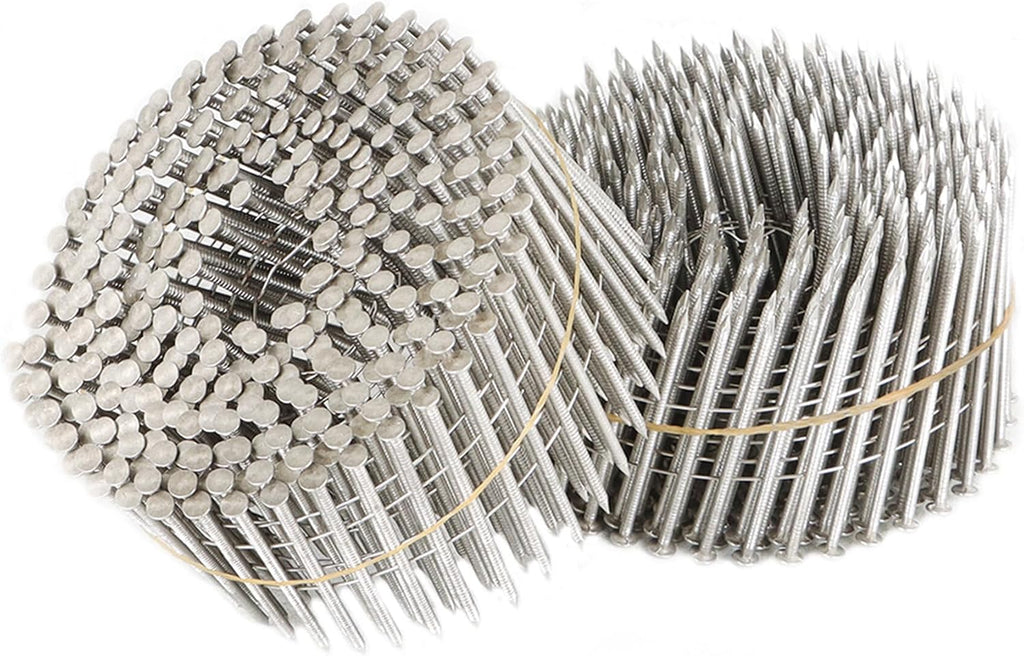 3600 2-1/2in 15 Degree Coil Siding Nails 0.09in Ring Shank for Cement Board Siding or Fencing Applications