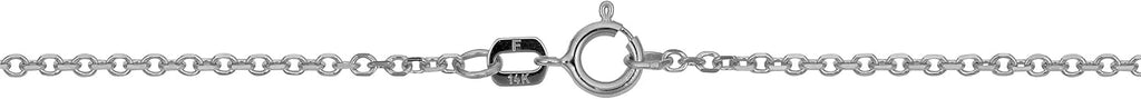 Kooljewelry 14k White Gold 1.5 mm Diamond-cut Cable Chain Necklace (16, 18, 20 or 24 inch)
