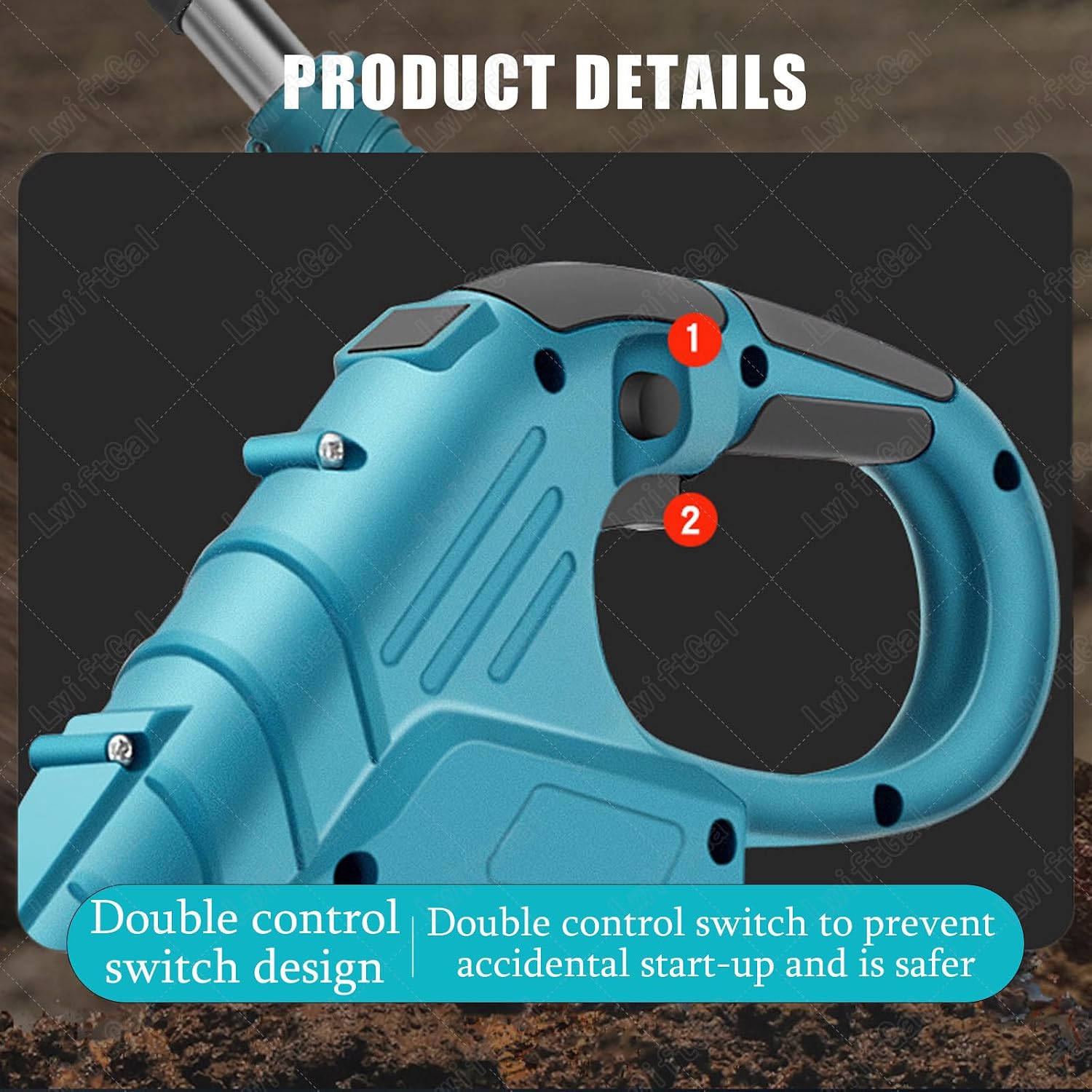 21v Cordless Tiller Cultivator, Gardening Tillers with 270RPM, 1 or 2 Battery Set, 20cm Width 25cm Depth, Portable for Lawn Garden Small Space Red-FourBlades-2batteries