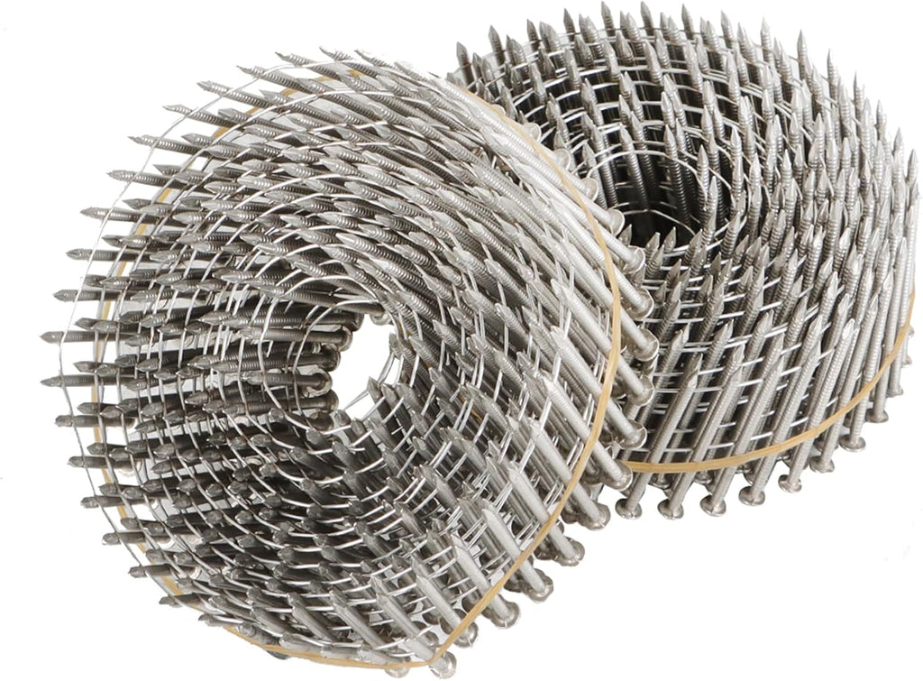 3600Pcs 15 Degree 2 Inch x .090-Inch 304 Stainless Steel Siding Nails Fit for Wood Board or Fence Applications
