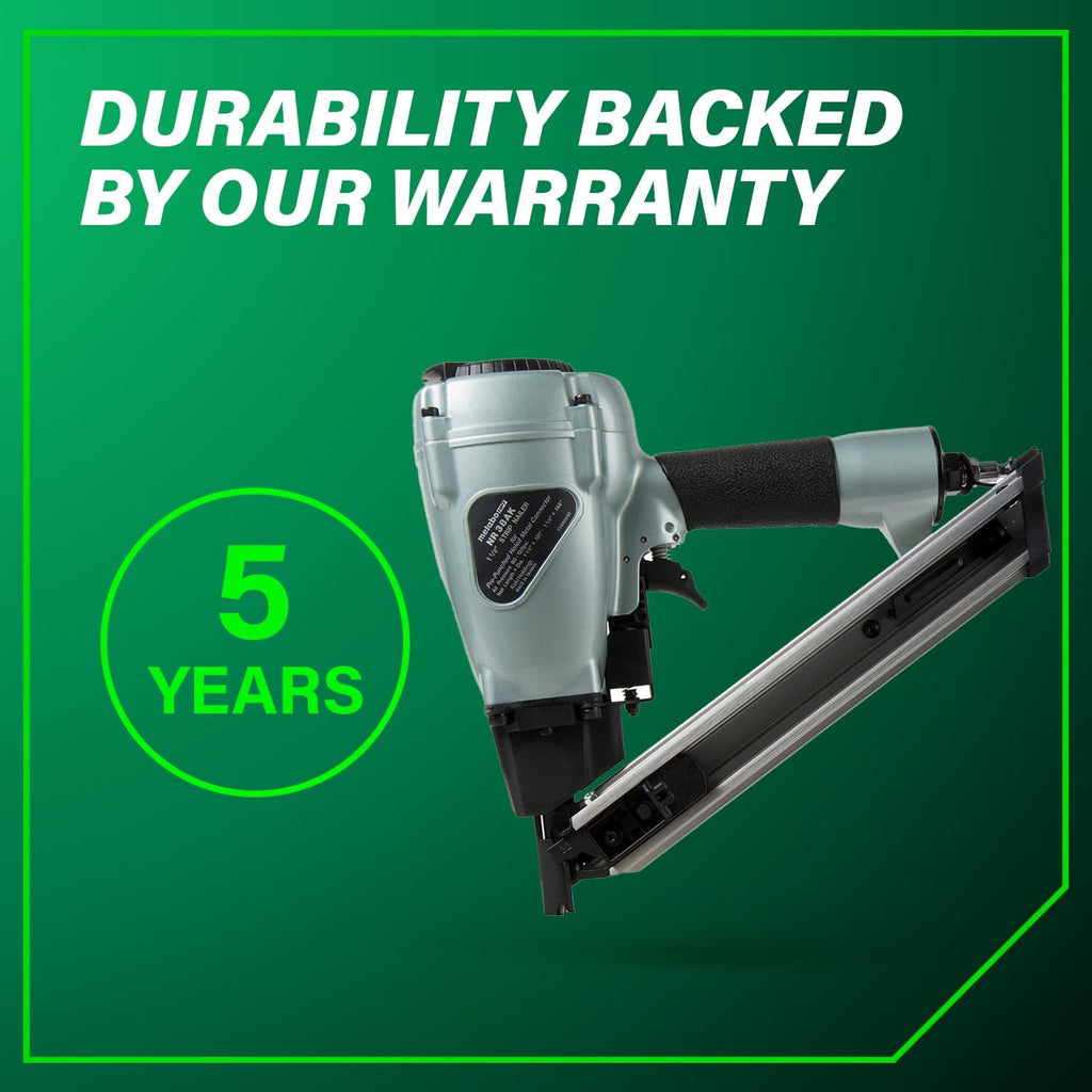 Metabo HPT Strap-Tite Fastening System Strip Nailer, Pro-preferred Pneumatic Power Nailers, Metal Connector Tool for Fastening Metal Connectors to Wood, 36° Magazine, 1-1/2″ Connector Nails, NR38AK