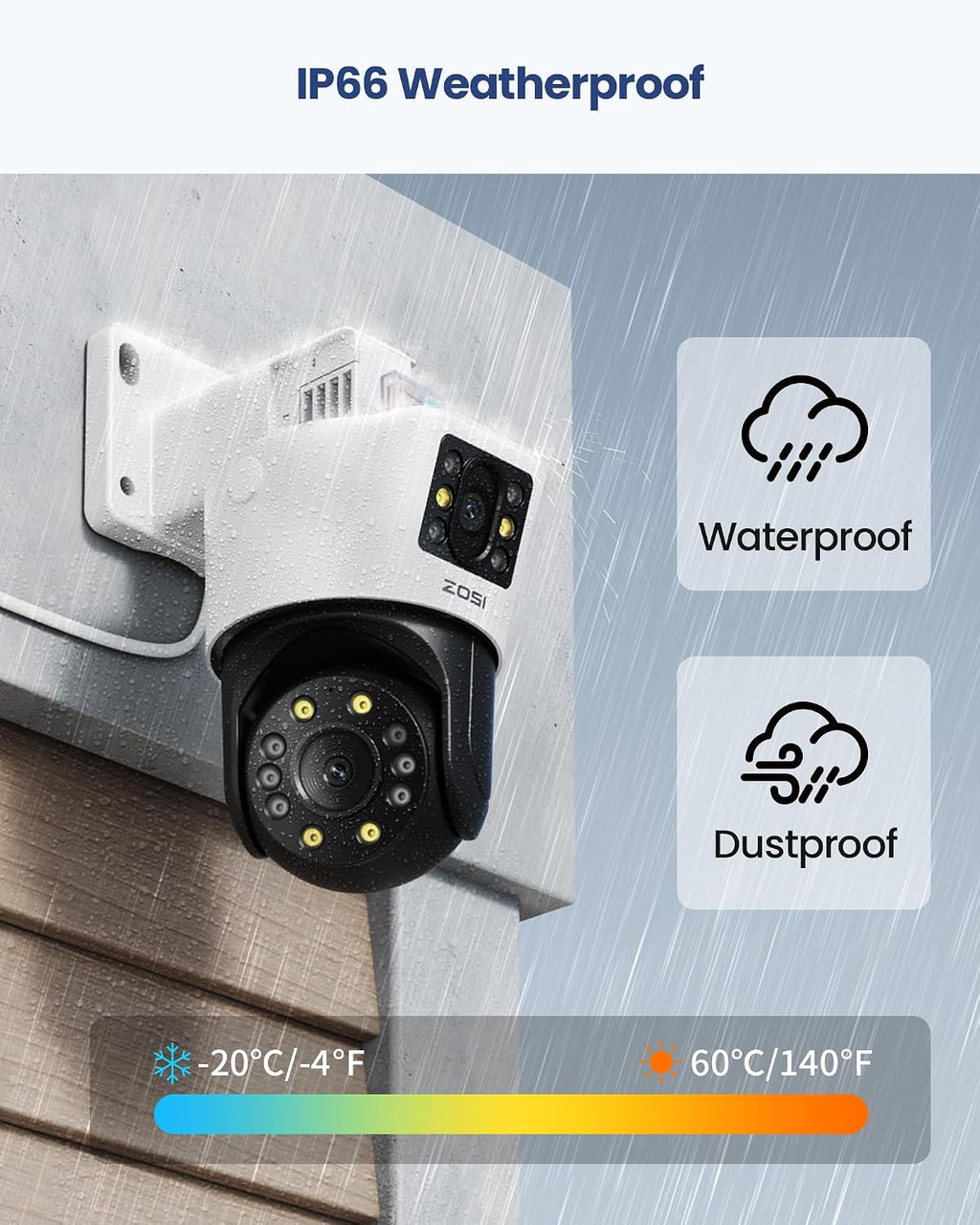 ZOSI 2 x C298 Pro 4K 8MP Dual-Lens(2x4MP) Add-on Security PoE IP Camera Outdoor, 360 View PT Camera, Person/Vehicle Detect, Spotlight Siren Alarms, Color Night Vision,Only Work with ZOSI PoE NVR