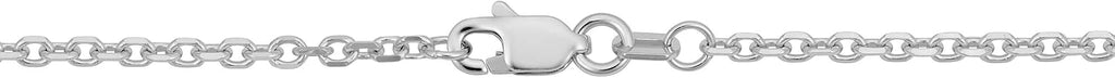 Kooljewelry 14k White Gold 1.8 mm Diamond-cut Cable Chain Necklace