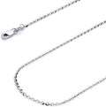 14k REAL Yellow/White Gold Solid 1.5mm, 1.2mm Side Diamond Cut Rolo Cable Chain Necklace with Lobster Claw Clasp