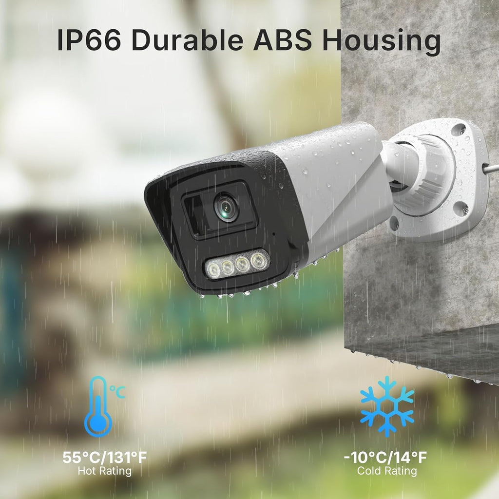 PoE Security Camera System, 6pcs Wired 3MP Outdoor IP Cameras with Color Night Vision, AI Human Detection, Two-Way Audio, 4K 8CH NVR with 3TB HDD for 24-7 Recording, No Monthly Fee (3MP-3TB)