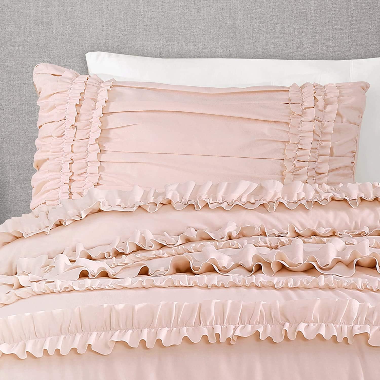 Lush Decor Lush Décor Belle 3 Piece Quilt Set, King, Pink Blush