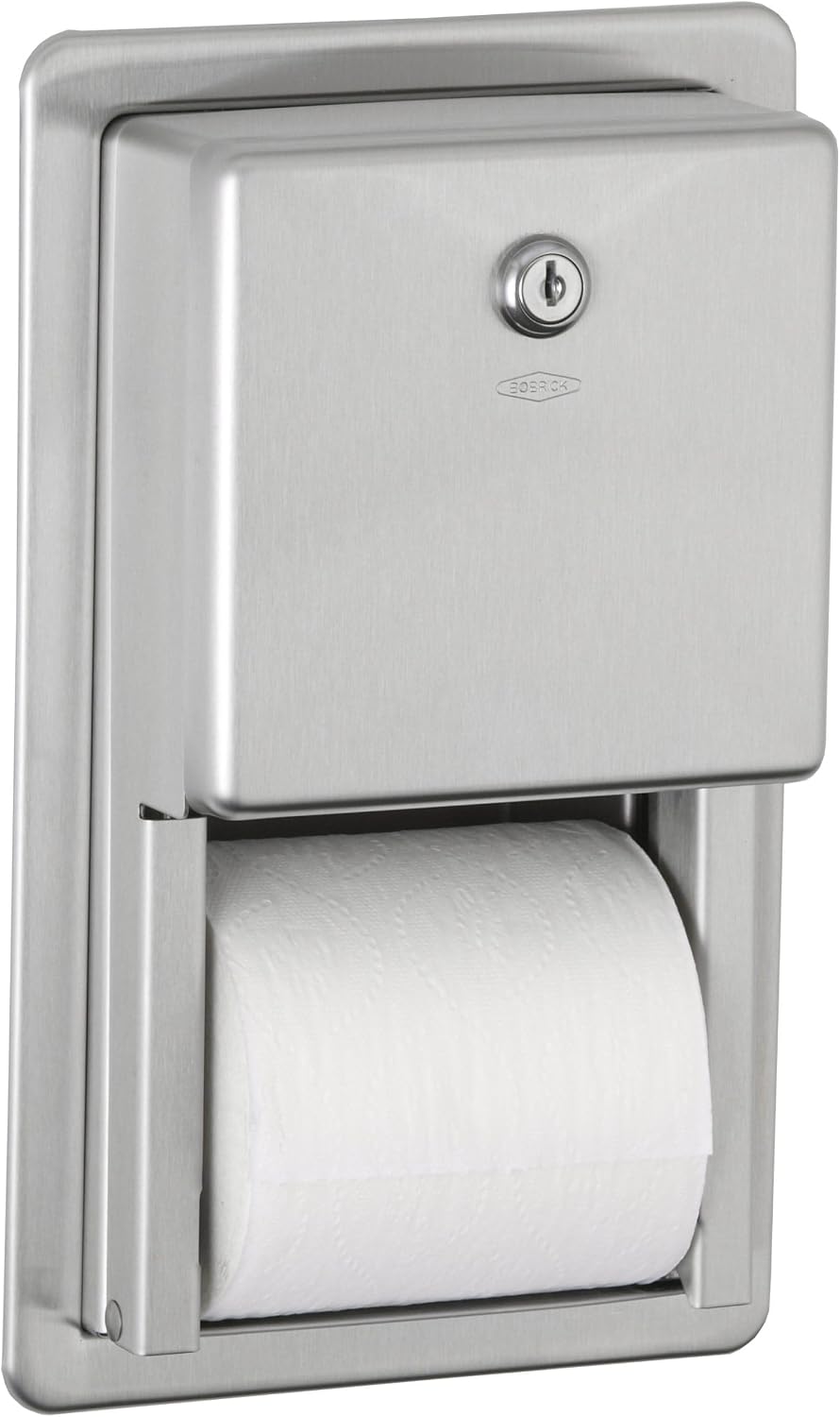BOBRICK 3888 ClassicSeries Stainless Steel Recessed Multi-Roll Toilet Tissue Dispenser, Satin Finish, 12-1/2' Height, 7-9/16' Width 2-15/16' Depth