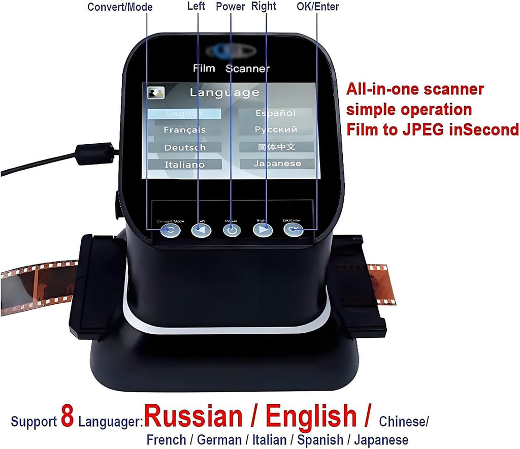 High-Resolution Slide & Negative Scanner - 22MP Film Converter for 35mm, 126, 127, and 135KPK Films with 4.3' LCD Display - Capture and Digitize Your Memories