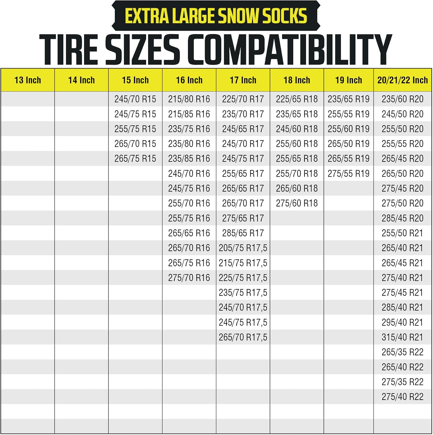Snow Socks for Tires - Great Alternative to Tire Chains for Cars, 3D Fabric for Maximum Tire Traction & Grip, Fits SUVs, Most Subaru Models, Minivans, Pickups & Sedans (Set of 2) - Extra Large