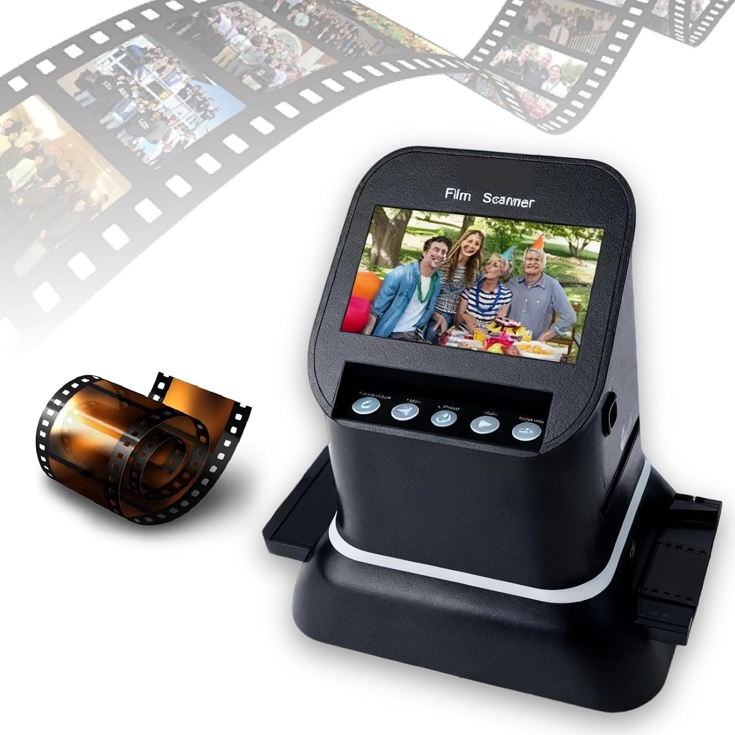 Digital Film & Slide Scanner with 4.3' LCD Converts 35mm Medium Format 120 126 127 135 Negatives Slides to JPEG Preview Save Photos for Digital Archiving