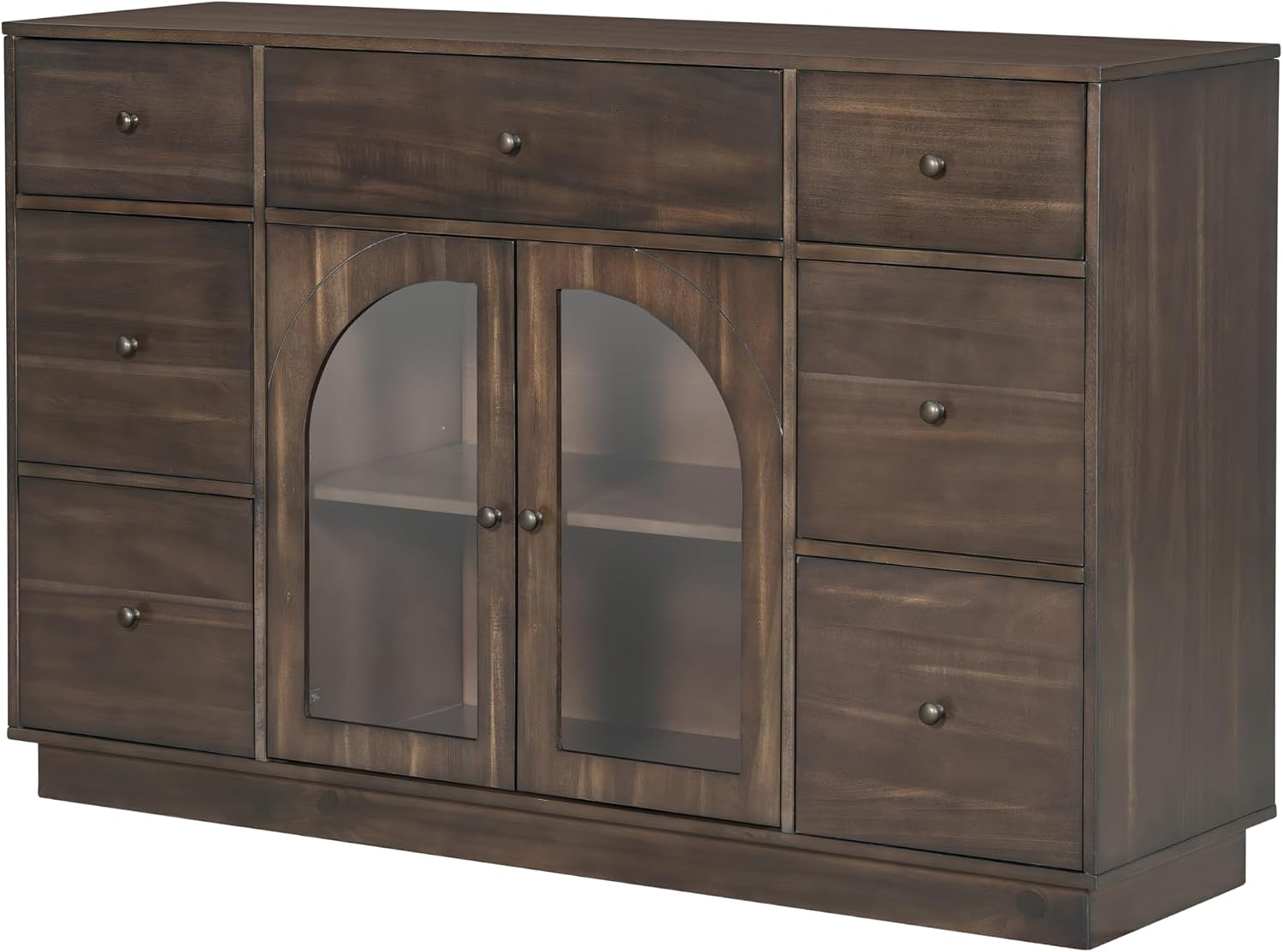 Christopher Knight Home Mia Modern Storage Cabinet with Doors and Drawers, Wooden Sideboard Cabinet with Adjustable Shelf, Freestanding Buffet Cabinet with Storage for Dining Room, Dark Brown