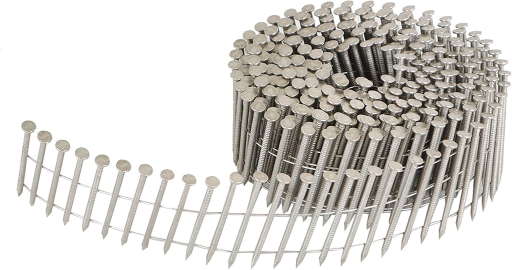 3600Pcs 15 Degree 2 Inch x .090-Inch 304 Stainless Steel Siding Nails Fit for Wood Board or Fence Applications