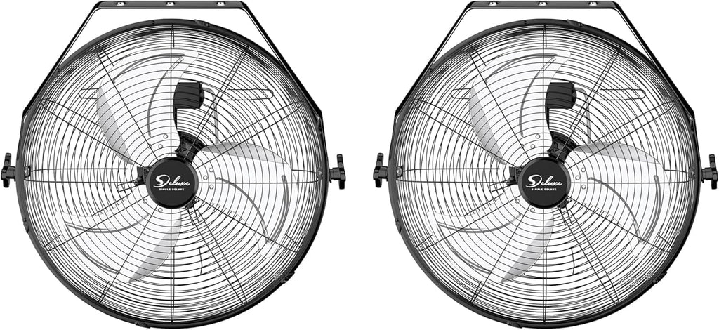 Simple Deluxe 18 Inch Industrial Wall Mount, Max 4200 CFM 3 Speed Commercial Ventilation Metal Fan for Warehouse, Greenhouse, Workshop, Patio, Factory and Basement - High Velocity