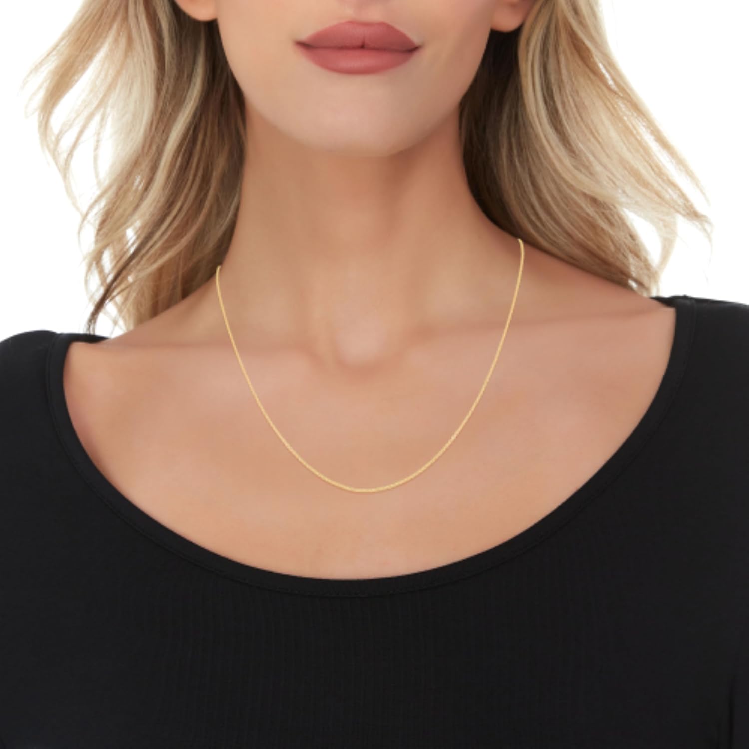 Floreo 10k Yellow Gold, White Gold, or Rose Gold 0.68mm Double Extendable Solid Diamond Cut Cable Chain Adjustable Necklace, 16' - 17' - 18 Inch