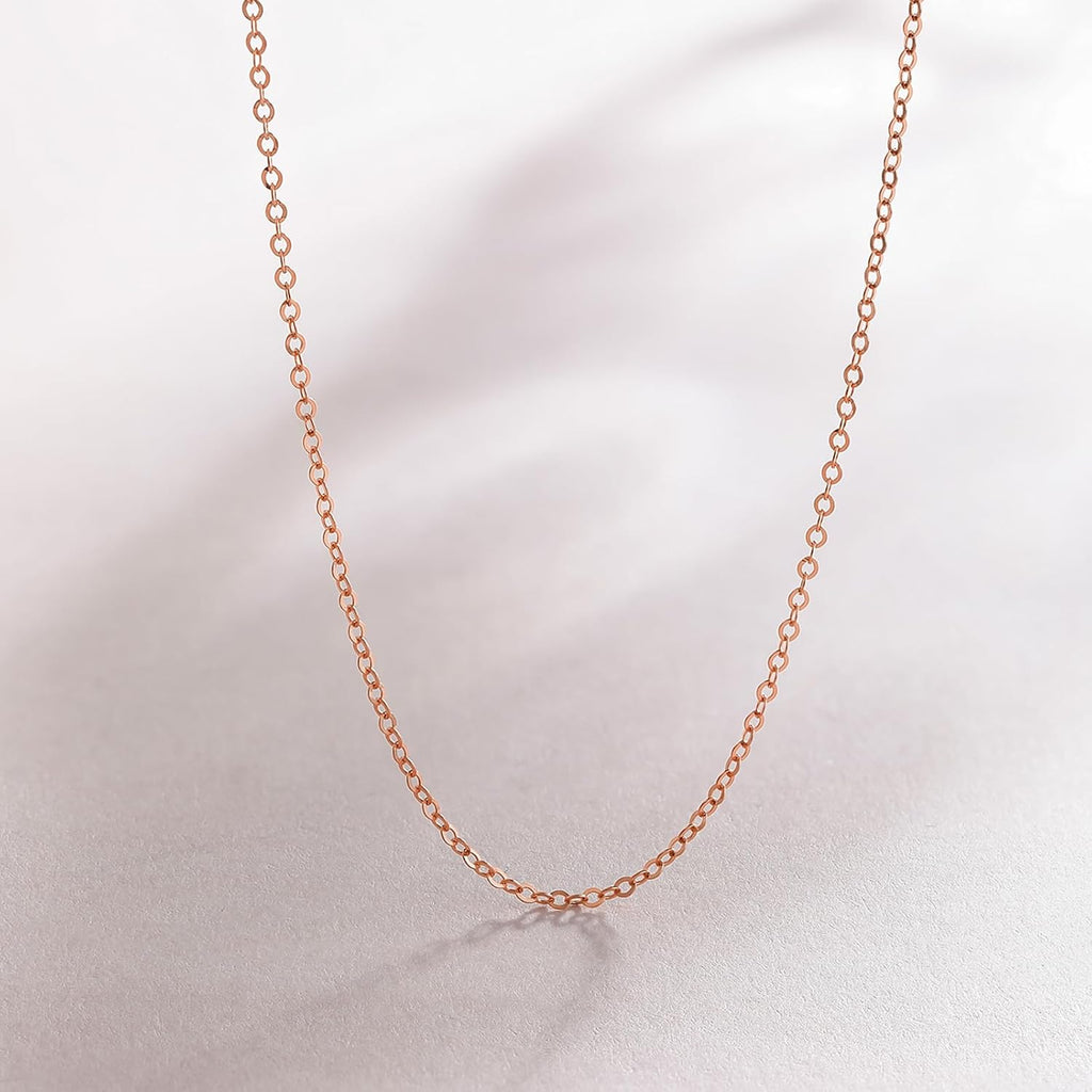 ZHOU LIU FU 18K Gold Chain Necklace for Women Cable Necklaces Dainty Choker Adjustable Thin Chains Trendy Layered Sturdy Jewelry Spring Clasp Simple Shiny Real Gold Gift