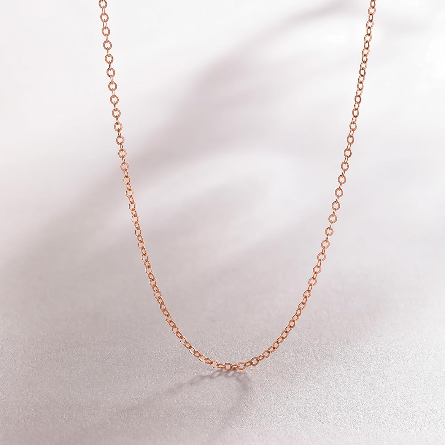 ZHOU LIU FU 18K Gold Chain Necklace for Women Cable Necklaces Dainty Choker Adjustable Thin Chains Trendy Layered Sturdy Jewelry Spring Clasp Simple Shiny Real Gold Gift