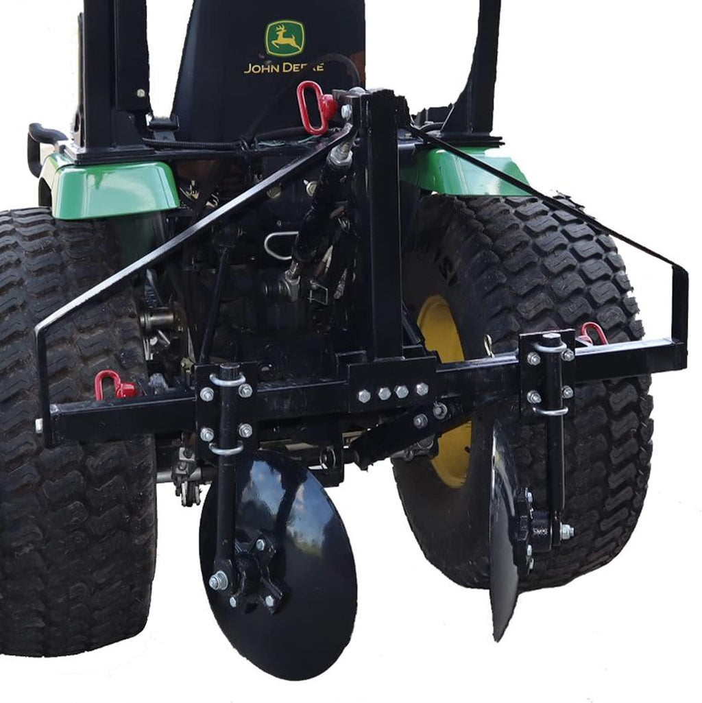 Field Tuff Disc Cultivator Garden Bedder and Hiller with 3-Point Hitch, 43-Inch Width - Heavy-Duty Steel Attachment for Category 1 Tractors, for Raised Rows, Landscaping and Soil Tilling