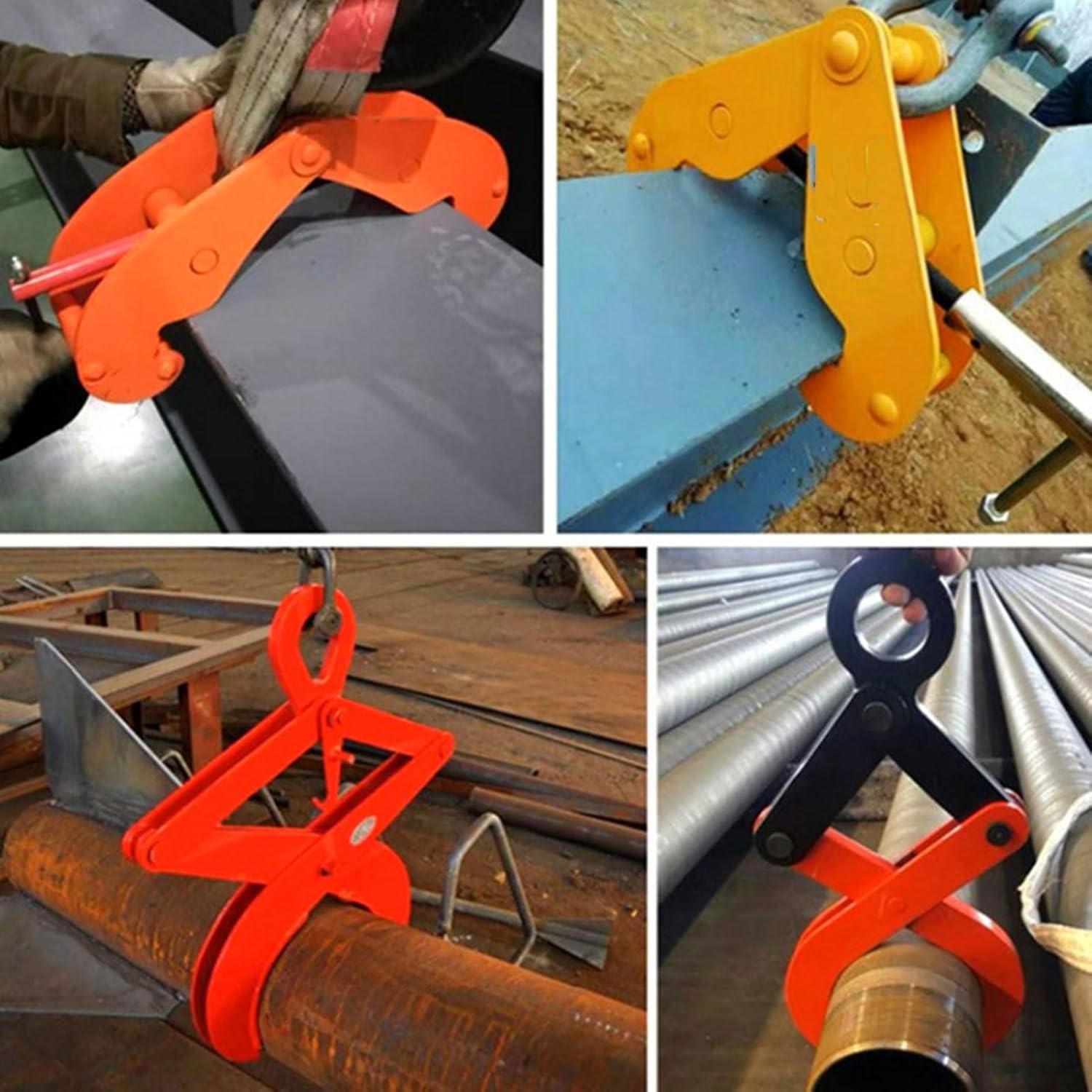 1T Heavy Duty Vertical Plate Clamp, Lifting Tongs Spreader, Stable Sheet Metal Lifter, Easy-to-Use Beam Tool for Secure Locking and Safe Lifting