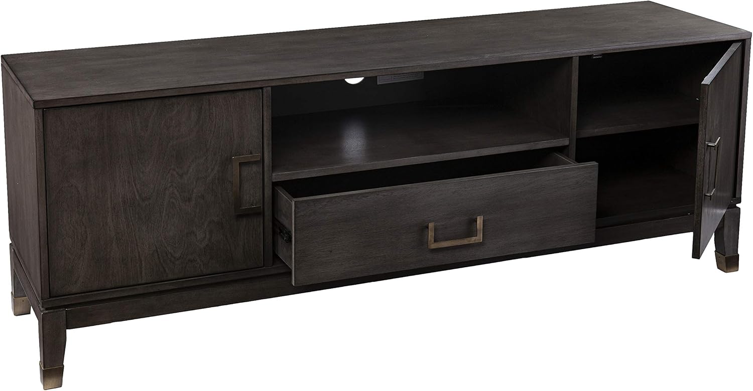 SEI Furniture Brenting w/Storage Media Stand, Graywashed (AMZ3156901SM)