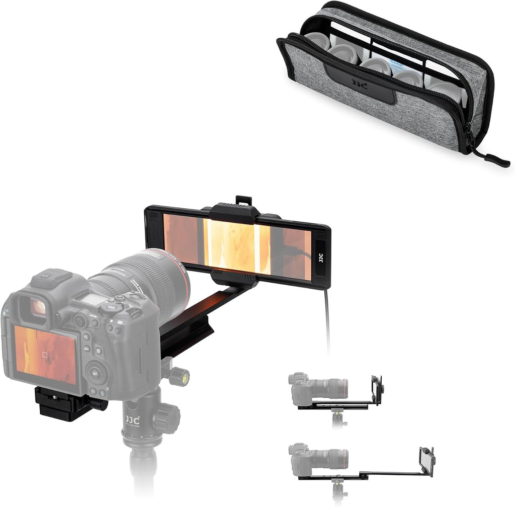 JJC Negative Film Digitizer with Durable Film Storage Pouch for 135 35mm Film, Negative to Digital Converter with Adjustable Brightness LED Backlight & Slider Rail