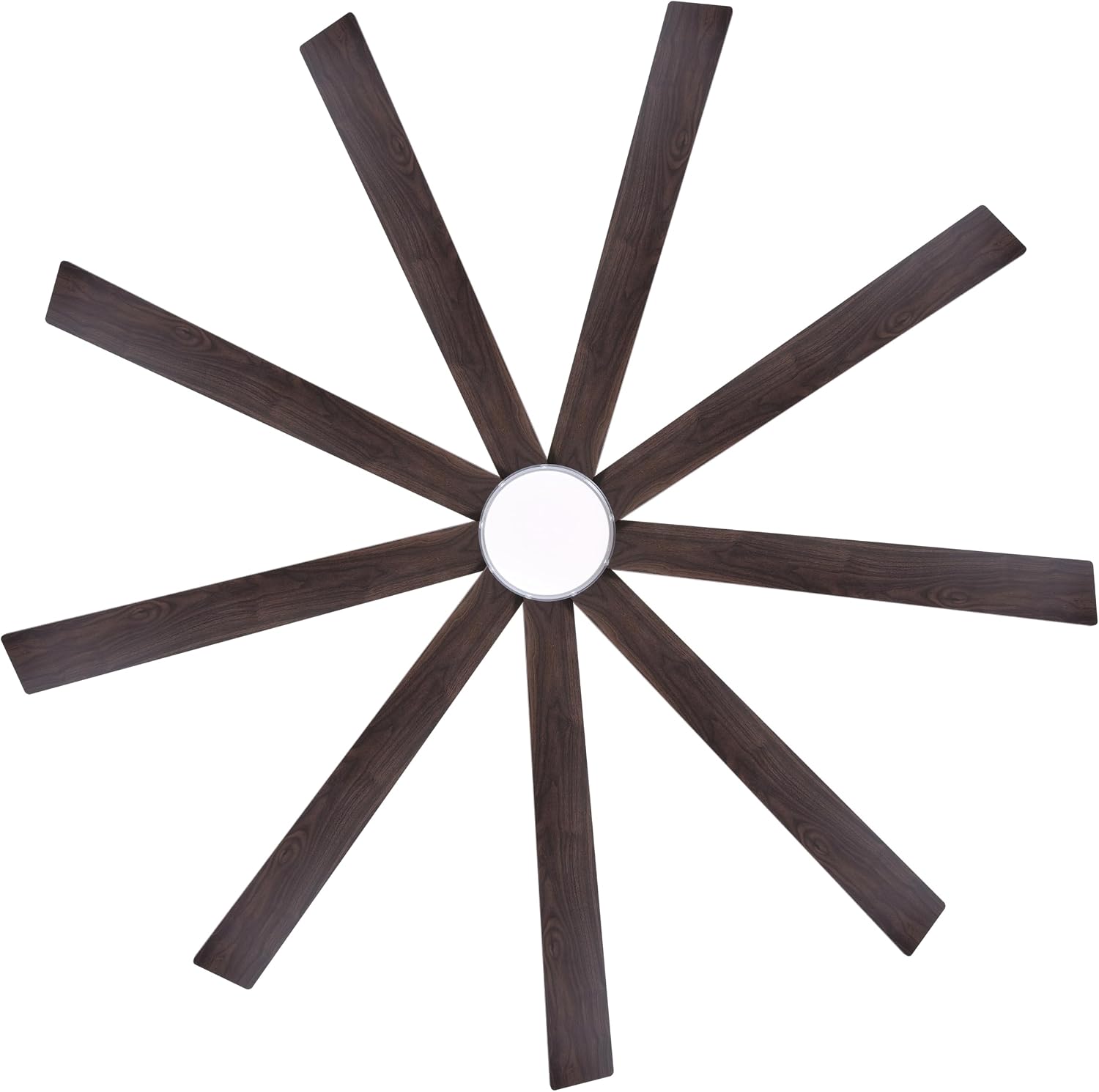 LEDLUX 84' Ceiling Fan with Light, 6-Speed Remote Control, Reversible DC Motor, Modern 9 Blades with 4.5'/12'/24' Downrods for Home or Commercial Black/Walnut