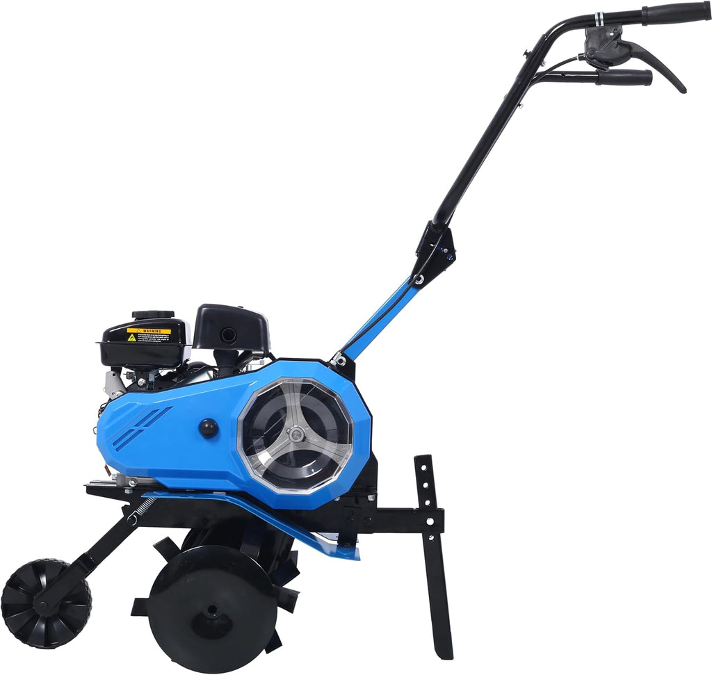 4-Cycle 2-in-1 Tiller and Cultivator,78.5cc with Handle 18IN Till Width, Gas-Powered, EPA Complaint, Blue