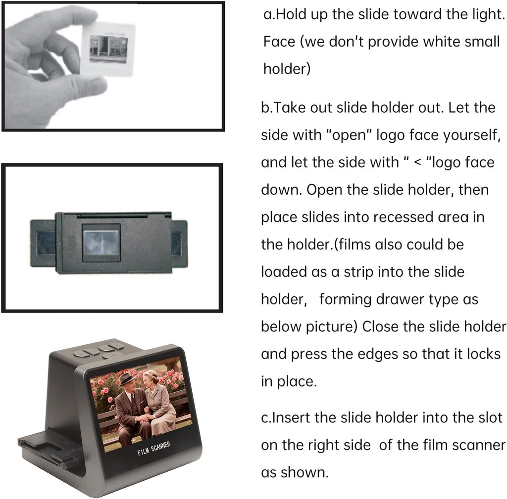 GOWENIC Film Scanner Digital Film Converter 14MP 5' LCD for 135 126 110 Super8 Slide to JPEG Photos with Built in 16GB Memory for PC TV