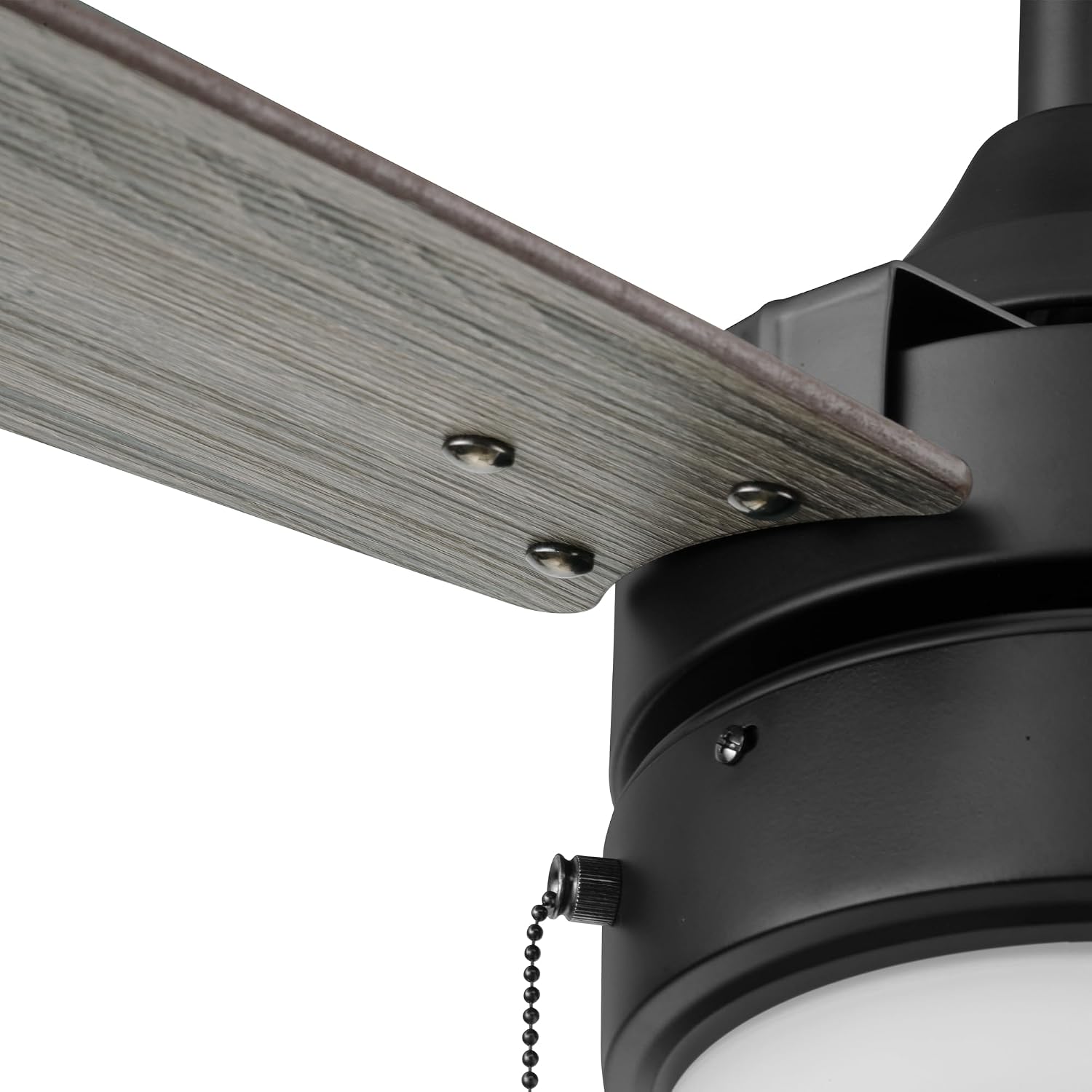 Honeywell Ceiling Fans Berryhill, 48 Inch Ceiling Fan with Color Changing LED Light, Pull Chain, Dual Mounting Options, 3 Dual Finish Blades, Reversible Airflow - 51858-01 (Matte Black)