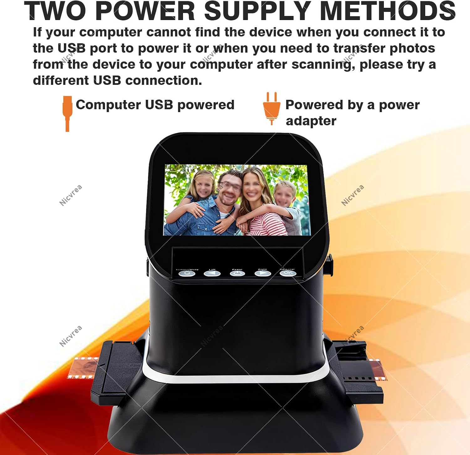 Film Scanner Touch Screen Film & Slide Scanner Digitizer with 4.3' LCD Screen, Quickly Convert Negatives & Slides to Digital 22MP JPEG Photos
