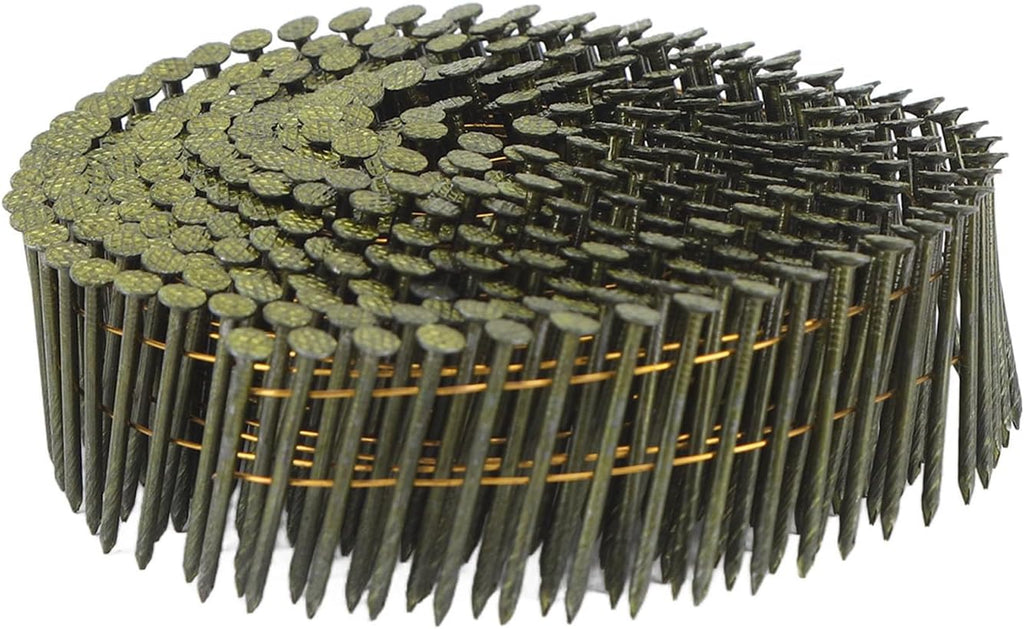 Omabeta 40 Rolls 16000 Counts 15 Degree Wire Coil Siding Nails Steel Thread Coil Nails for Cladding Pallet Construction Roofing Fencing