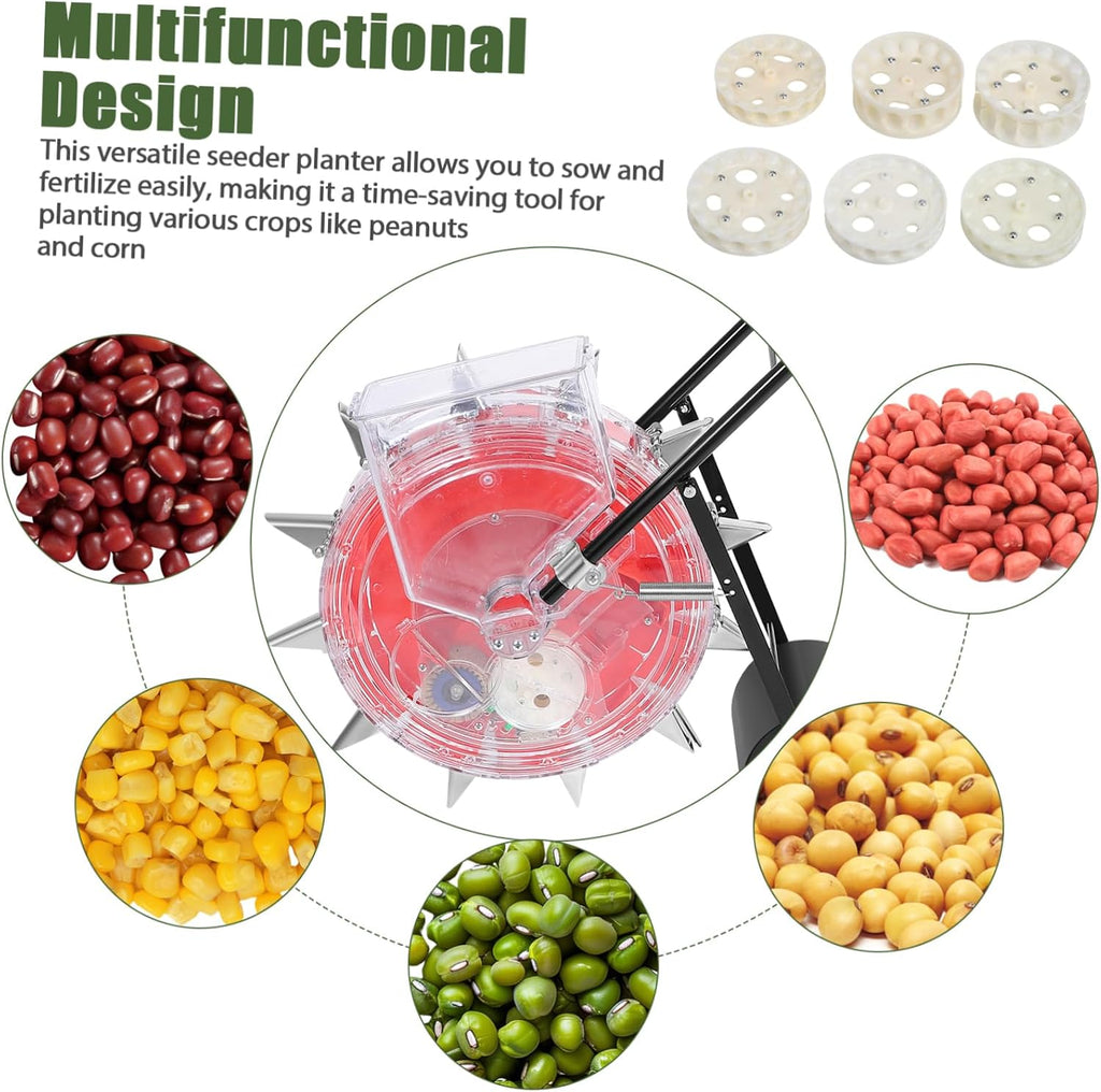 Toddmomy Hand-Push Planter Precision Roller Multi-Function Garden Tool for Sowing and Fertilizing Efficient Manual Rolling for Corn and Vegetables