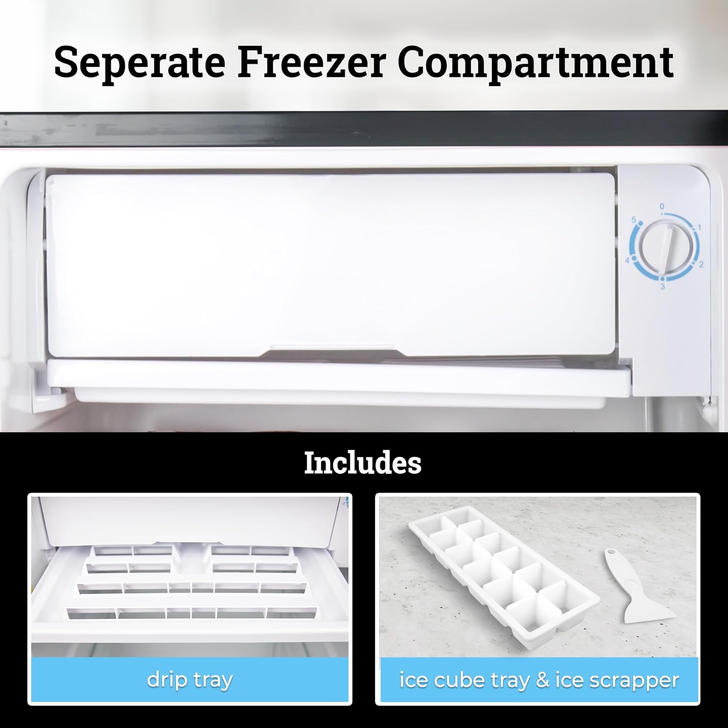 Igloo 2.6 Cu.Ft Mini Fridge with Freezer- Single Door Compact Refrigerator with Glass Shelves for Homes, Dorms & Offices- Keep Snacks, Drinks & Frozen Foods Cool with Temperature Control Fridge- Black