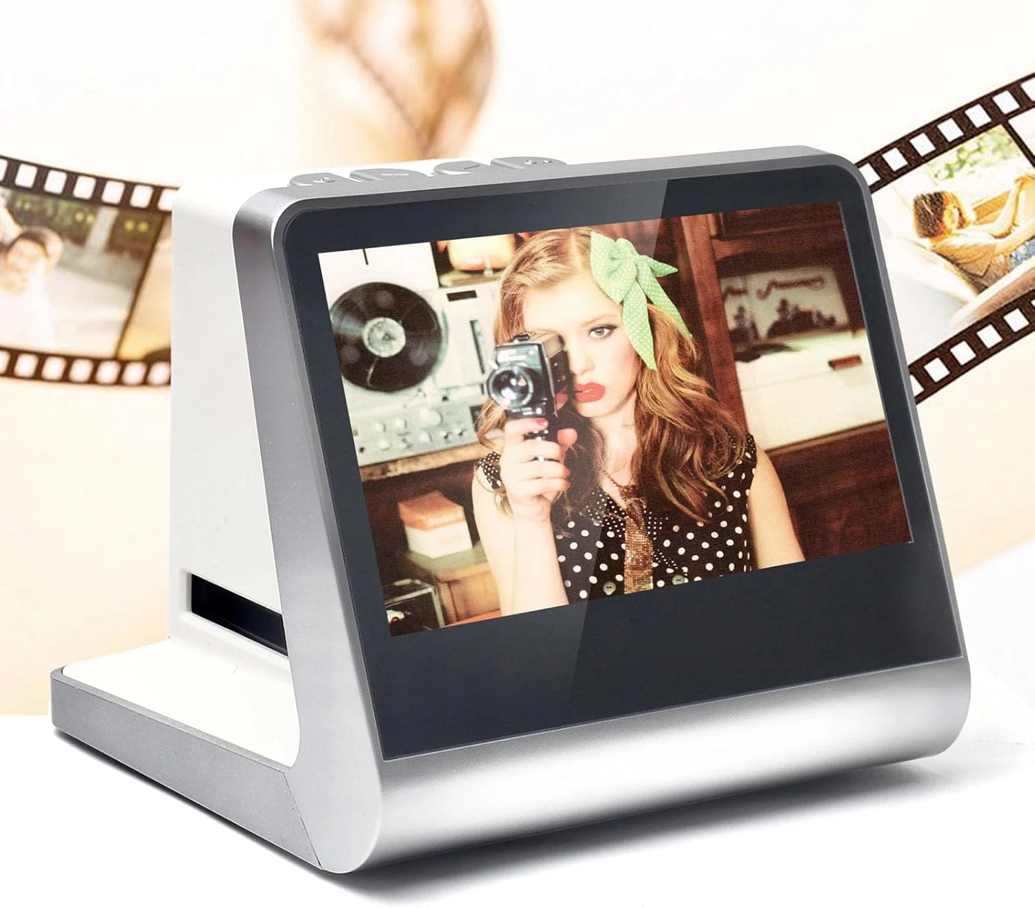 5-inch Screen 22MP Film Scanner,135 Film/126KPK/110 Film/Super8/Monochrome/Slide to Digital JPEG Photos
