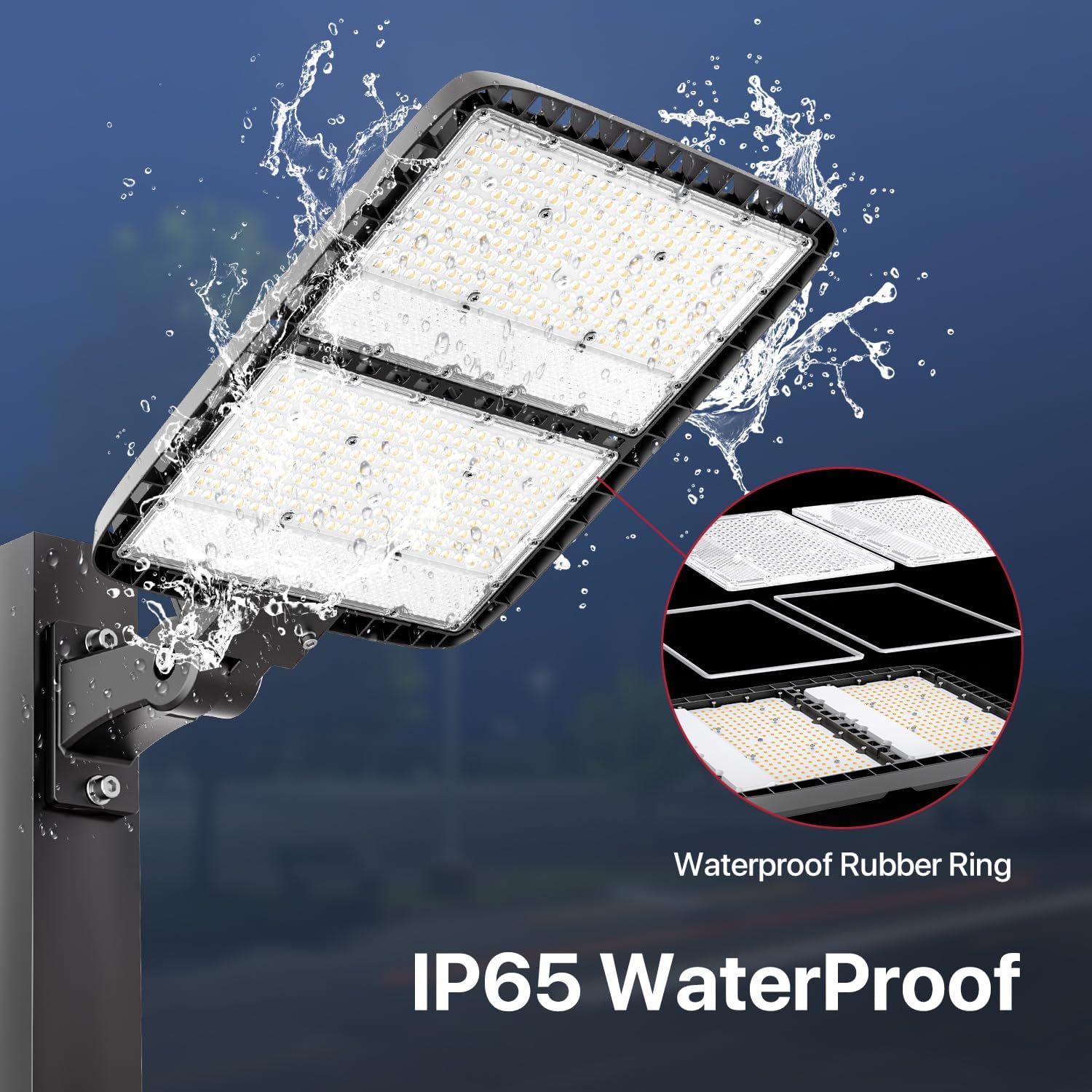 Kifflux LED Parking Lot Light Outdoor 300W 2Pack, AC120V Shoebox Lights 5000K Dusk to Dawn LED Outdoor Light Wall Mount Exterior Flood Light Commercial Area Lighting for Parking Lot