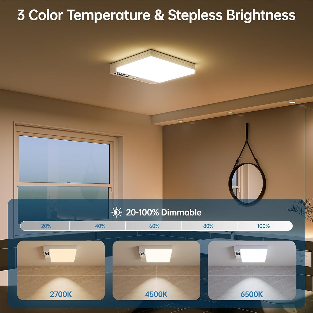 Smart Bathroom Exhaust Fan with Bluetooth Speaker and Light & Humidity Sensor, Powerful 230CFM Exhaust Fan with Alexa/App/Remote Control, Auto-On Humidity & Odor Sensor, Quiet 2.0 Sone (White)