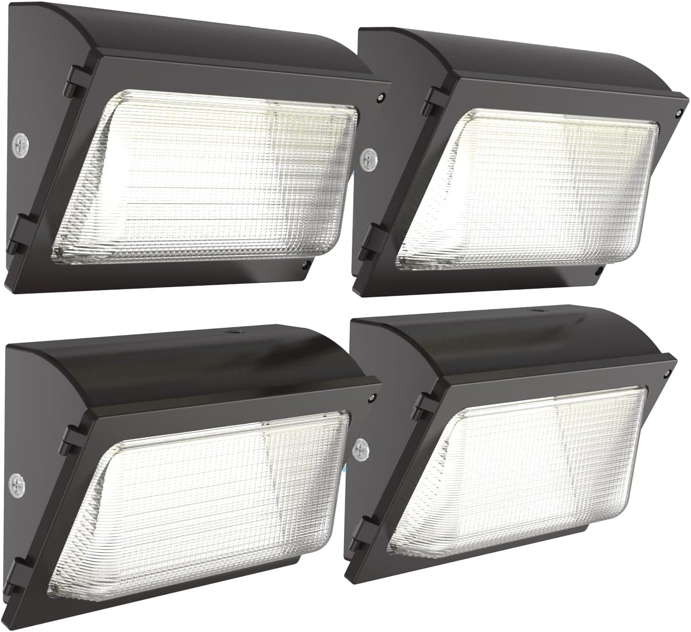 HYPERLITE LED Wall Pack Light 120W 15,600LM Commercial and Industrial Outdoor LED Wall Lights for Parking Lots House Warehouses 4 Pack UL Listed