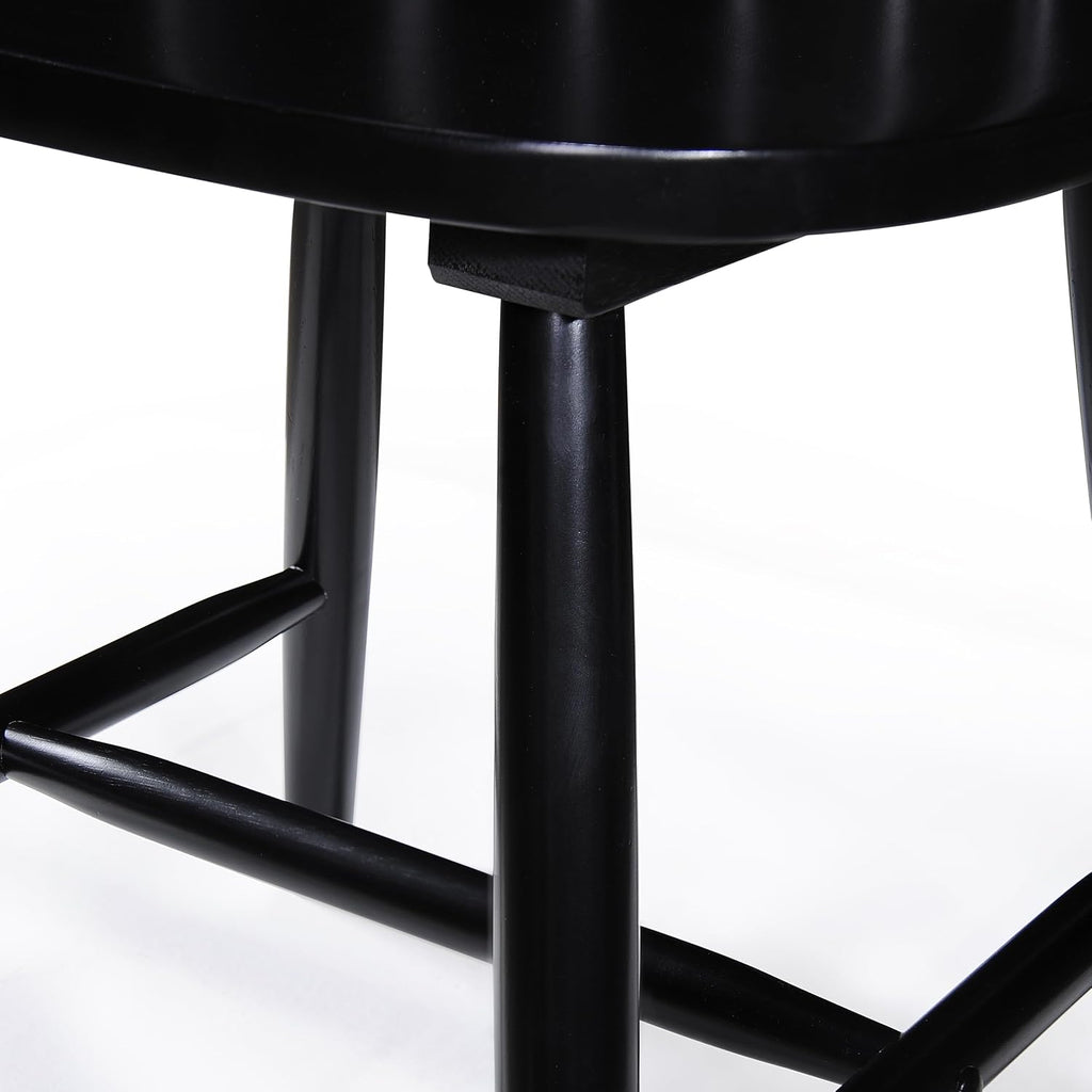 Christopher Knight Home Declan 5 Piece Wooden Dining Table Set for 4, Modern Dining Chairs Set of 4 and Table Set, Round Dining Table and Chair Set for Home/Apartment/Restaurant, Black+Brown