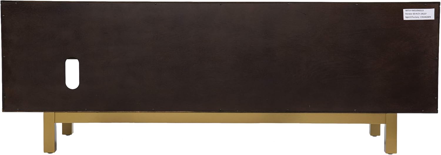 SEI Furniture Carondale Sliding Door Media Stand, Brown and Gold