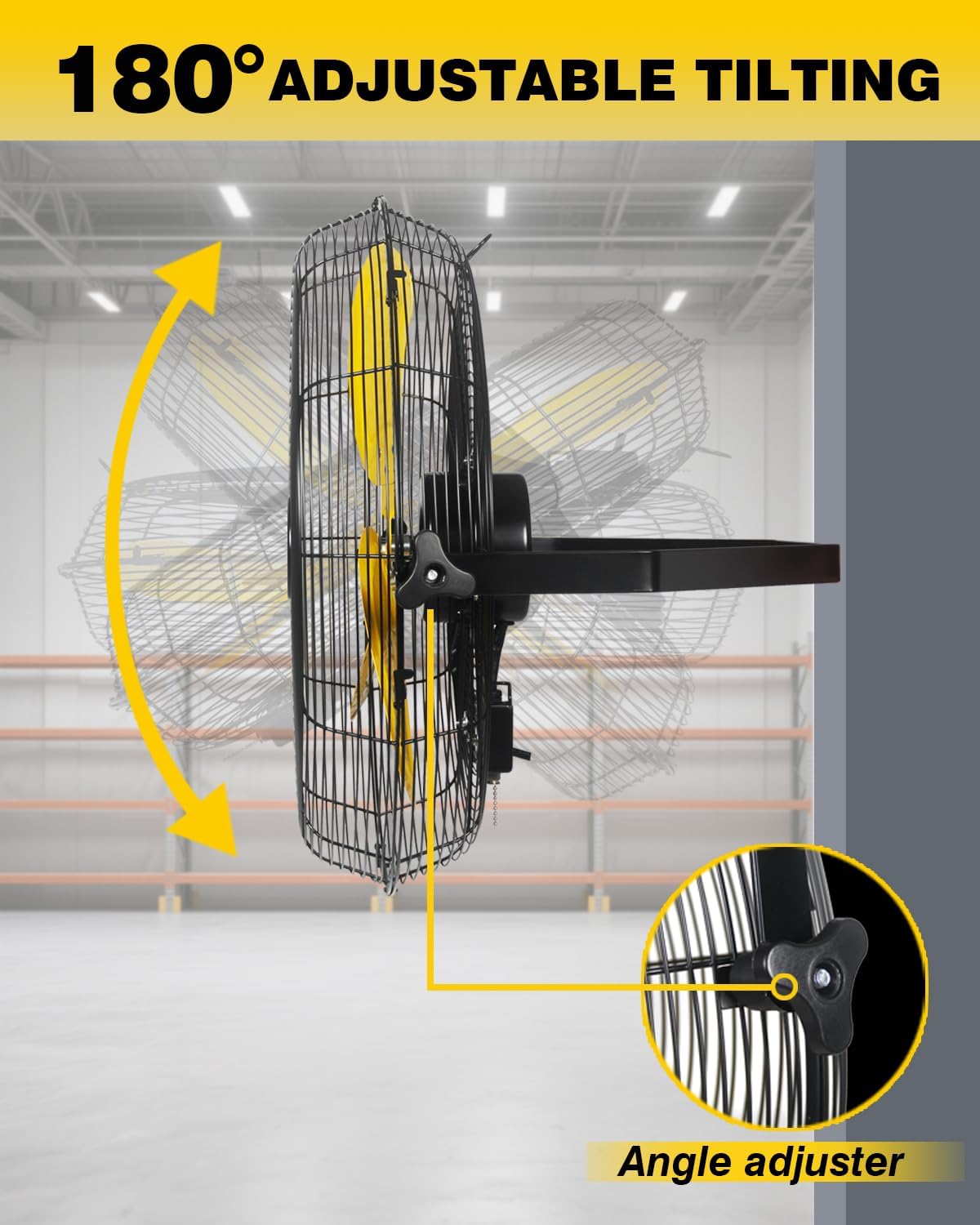 VENTISOL 20 Inch Waterproof Wall Mount Fan, Barn Fan with Sealed Motor 3-Speeds 4650 CFM Heavy Duty for Home, Workshop, Industrial, Barn, Greenhouse, ETL Listed