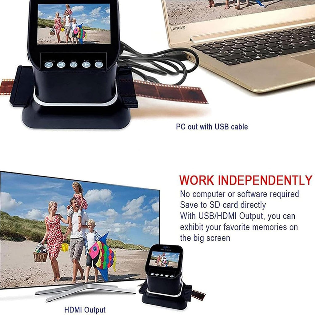 Film Slide Scanner + 4.3'' LCD Screen, High Resolution Film Scanner - 22 Million High-Definition, Convert 120/135/126/127 Negative/Slides to Digital JPEG
