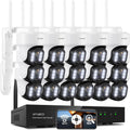 XMARTO 10X Zoom Mesh WiFi6 PTZ AI Tracking Security Camera System,16-Cam 2K Dual Lens Bundle,16CH 4K Expandable WNP816-W6 NVR (No HDD),Long Range WiFi,Plug-in 24/7 Wireless Indoor/Outdoor Surveillance