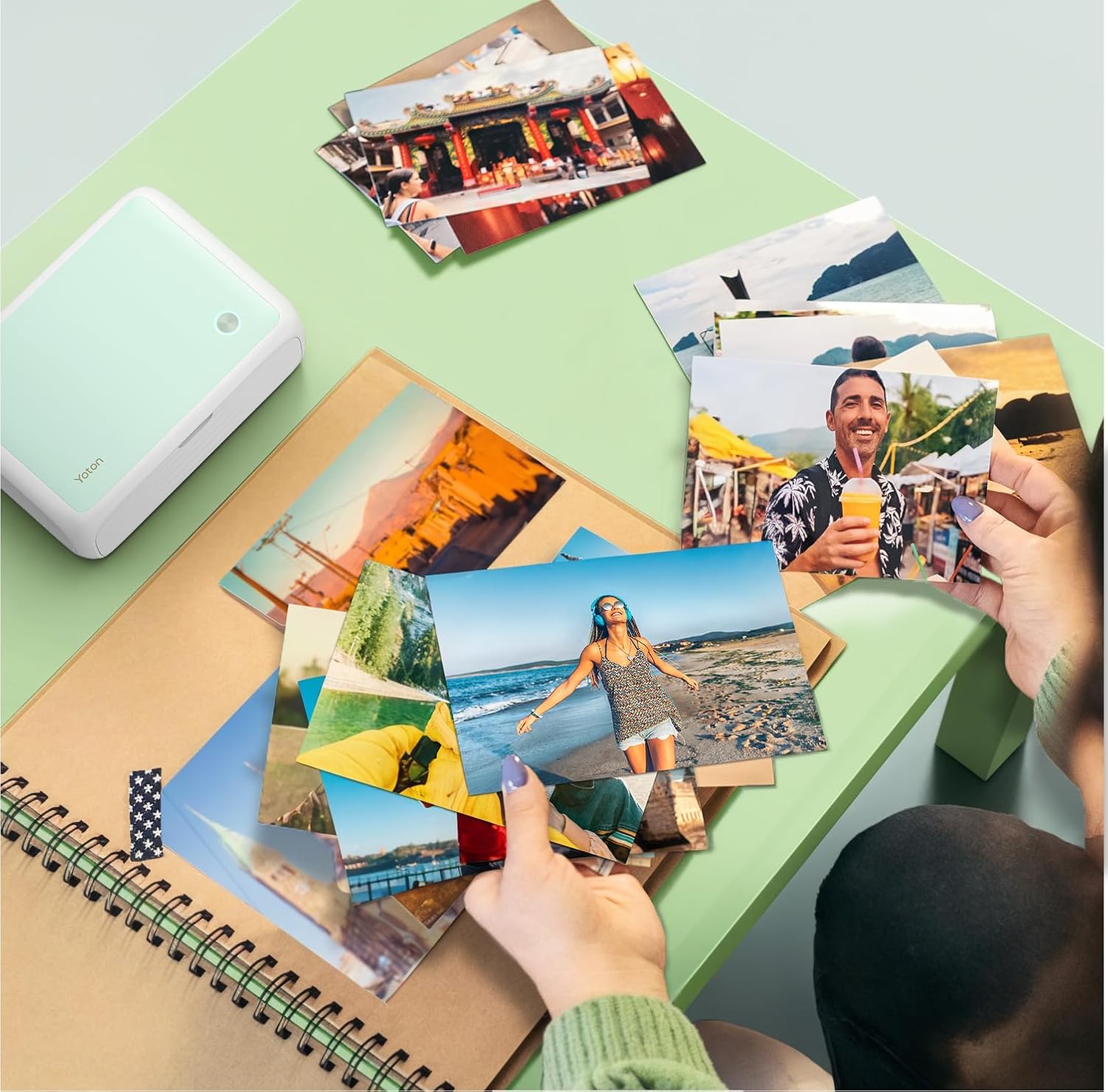 YOTON Photo Printer with 108 Sheets (6'x4') & 2 Ink Ribbon, Support AR Video Printing, WiFi Connection, Portable Photo Printer for iPhone/Android/Laptop