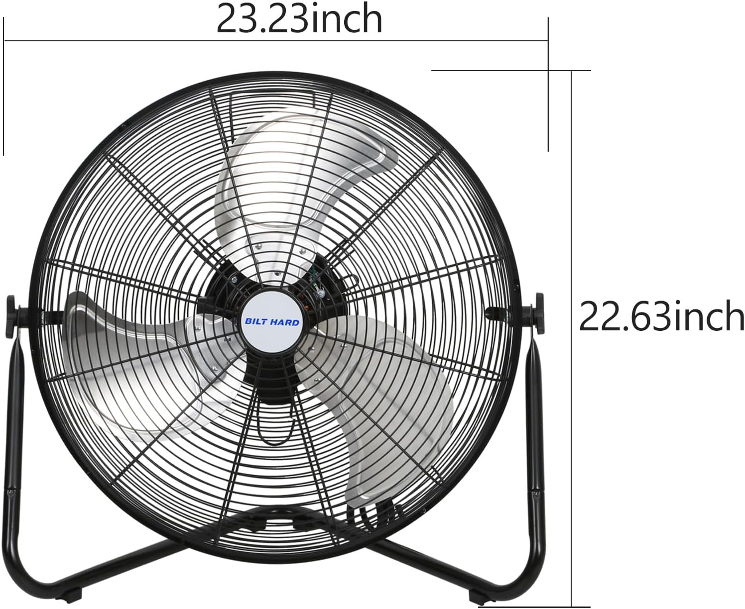 BILT HARD 20' High Velocity Floor Fan, 4600 CFM 3-Speed Industrial Shop Fan with Wall-Mounting System, Heavy Duty Metal Fan for Garage Workshop and Warehouse, 2 Pack