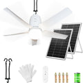 SHUNLEE Solar Outdoor Ceiling Fan Light 31.5'', 60W Solar Powered Portable Gazebo Fan With Remote and Hook, 3000K-6000K LED, 40000mAh Large Hanging Canopy Fan (31.5 inch)
