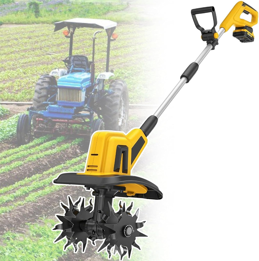 20V Cordless Electric Tiller for Gardening - 270 RPM Mini Cultivator with 20Ah/40Ah Power Supply, 87' Width, 7' Depth, Rechargeable Garden Tool for Easy Soil Tilling