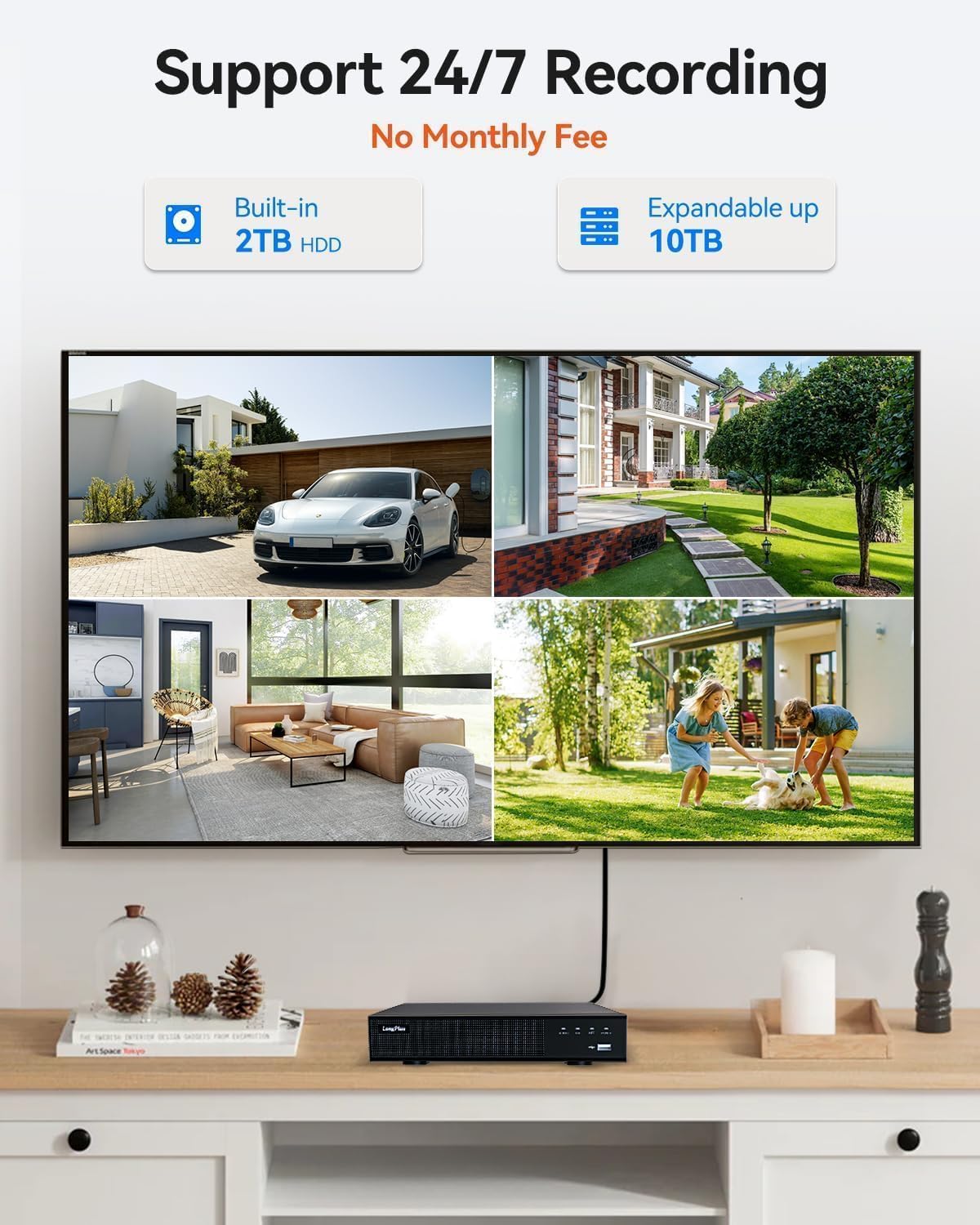 LongPlus 12MP UHD Poe Wired Security Camera Outdoor for Security Cameras System, Cameras for Outdoor Home Security Spot Lights Color Night Vision, Strobe Light Alarm & Sound CP12B1