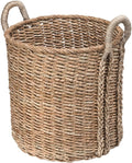 KOUBOO Seagrass Storage Basket, Blanket, Basket for Pillows Storage, Decorative Basket, Wicker Toy Organizer, Bedroom & Living Room Storage, Home Decor Essentials, Brown