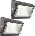 HYPERLITE LED Wall Pack Light 120W 2Packs with Dusk to Dawn Photocell and Glass Lens LED Security Flood Commercial and Industrial Outdoor LED Wall Lights Out Door for House Warehouses UL Listed