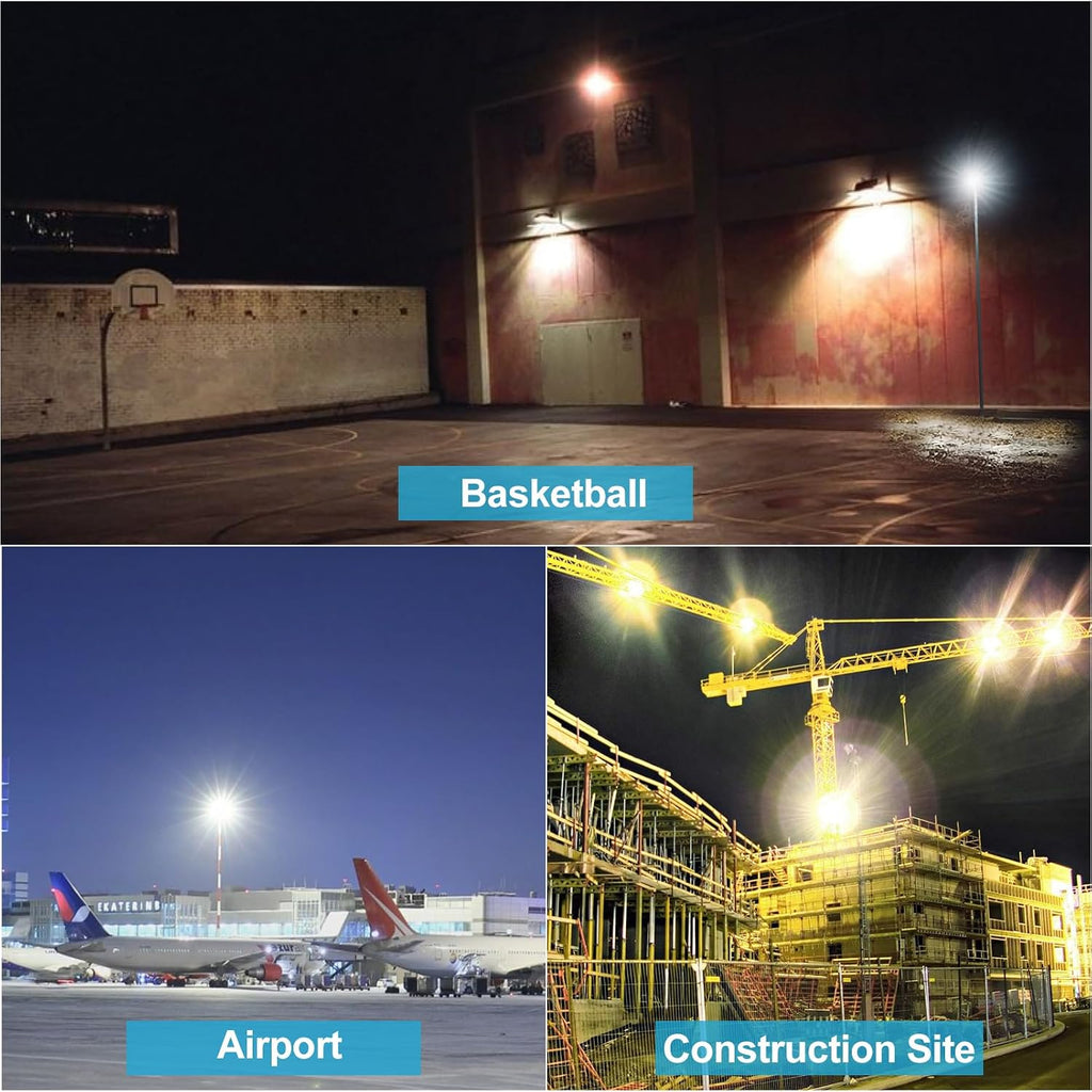 Lightdot 300W Outdoor Flood Lights AC100-277V LED Stadium Lights 45000Lm (1200W Eqv.) LED Flood Lights with Photocell, IP65 Waterproof Area Lighting for Backyard/Stadium-4Pack 5Yrs Warranty